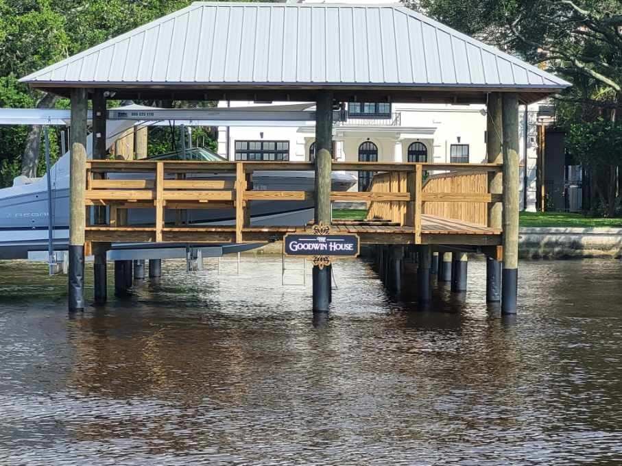 Completed waterfront dock project in Jacksonville
