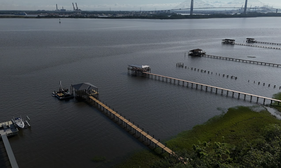 Completed covered dock project in Jacksonville